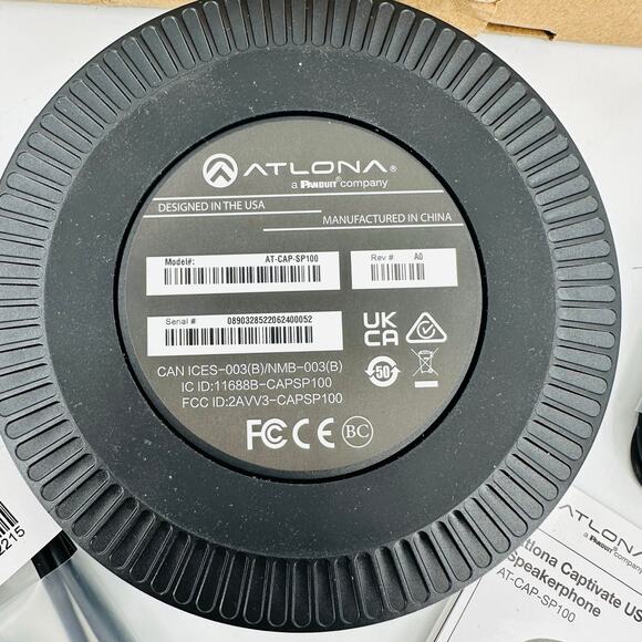 Atlona Captivate USB /Bluetooth Speakerphone Wireless Conference Zoom Meetings - Picture 8 of 9